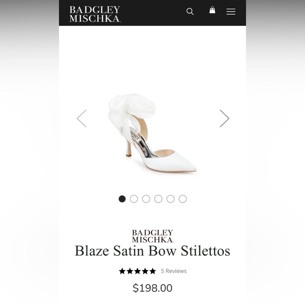 BRAND NEW Badgley Mischka Blaze Satin Bow Stilettos - Size 7